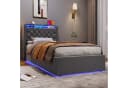 STILVORA Polsterbett 90x190 mit Bettkasten & Steckdose Grau Samt Bild 3