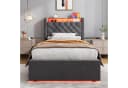 STILVORA Polsterbett 90x190 mit Bettkasten & Steckdose Grau Samt Bild 4