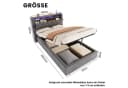 STILVORA Polsterbett 90x190 mit Bettkasten & Steckdose Grau Samt Bild 5