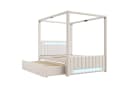 STILVORA Polsterbett 140x200 mit Ausziehbett, Schubladen & LED-Beleuchtung Beige Bild 5