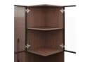 STILVORA Vitrine Glasvitrine Highboard Walnuss LED Ausziehregal Bild 5