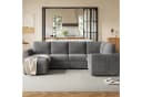 STILVORA Schlafsofa 4-Sitzer L-förmiges Ecksofa mit Fußhocker Grau Bild 5