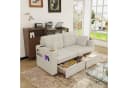 STILVORA Schlafsofa 2-Sitzer Beige Chenille mit USB & Stauraum Bild 2