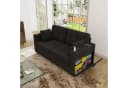 STILVORA Schlafsofa 2-Sitzer Schwarz mit USB-Anschlüssen & Stauraum Bild 3