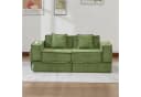 STILVORA Schlafsofa 2-Sitzer mit Stauraum und Hocker Grün Bild 1