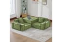 STILVORA Schlafsofa 2-Sitzer mit Stauraum und Hocker Grün Bild 2