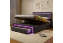 STILVORA Polsterbett 180x200 mit Bettkasten und LED Dunkelgrau Bild 2