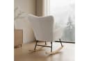 STILVORA Schaukelstuhl mit Fußstütze Beige Sherpa-Fleece Bild 3
