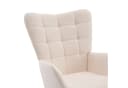 STILVORA Schaukelstuhl mit Fußstütze Beige Sherpa-Fleece Bild 5