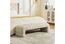 STILVORA Polsterbank Beige Chenille Rillenpolsterung Massivholz Bild 1