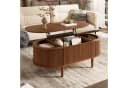 STILVORA Couchtisch höhenverstellbar Oval Nussbaum MDF Kiefer Bild 2