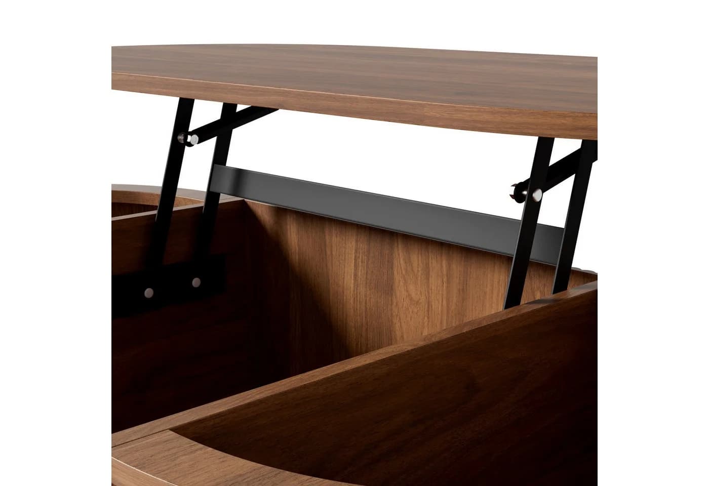 STILVORA Couchtisch höhenverstellbar Oval Nussbaum MDF Kiefer - Bild 4