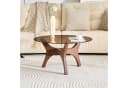 STILVORA Runder Couchtisch Glasplatte Braun Schwarz Bild 3