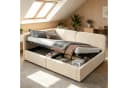 STILVORA Polsterbett 140x200 mit Stauraum und Samtbezug Beige Bild 2
