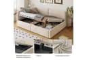 STILVORA Polsterbett 140x200 mit Stauraum und Samtbezug Beige Bild 5