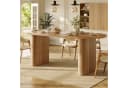 STILVORA Ausziehbarer Esstisch Oval Braun MDF Metall Bild 1