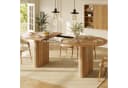 STILVORA Ausziehbarer Esstisch Oval Braun MDF Metall Bild 2