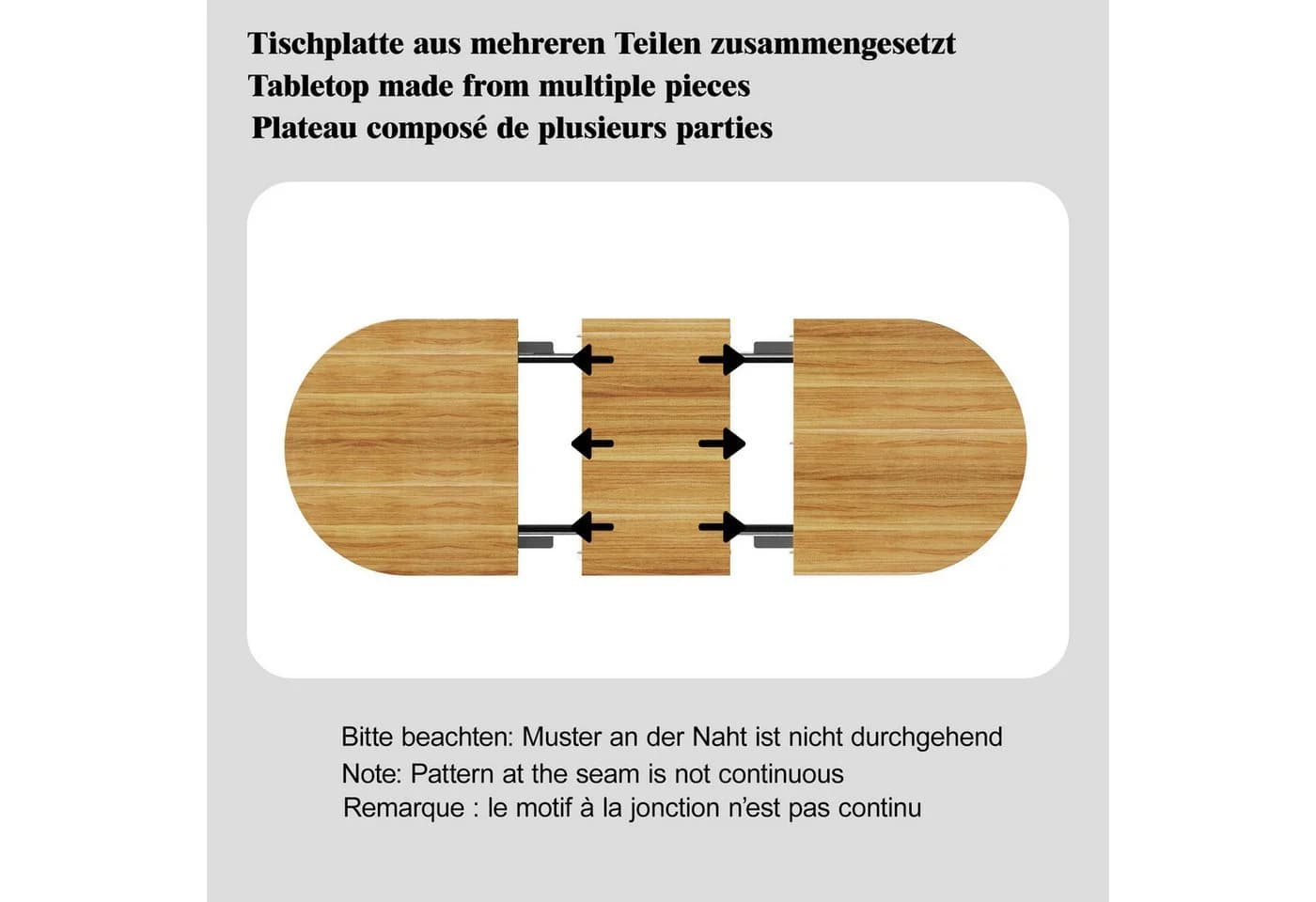 STILVORA Ausziehbarer Esstisch Oval Braun MDF Metall - Bild 4