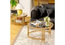 STILVORA Couchtisch-Set Glas Metall Gold Rund Bild 1