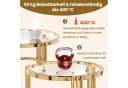 STILVORA Couchtisch-Set Glas Metall Gold Rund Bild 3