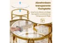 STILVORA Couchtisch-Set Glas Metall Gold Rund Bild 4
