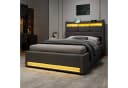 STILVORA Polsterbett Grau mit LED-Beleuchtung und Bettkasten Bild 3