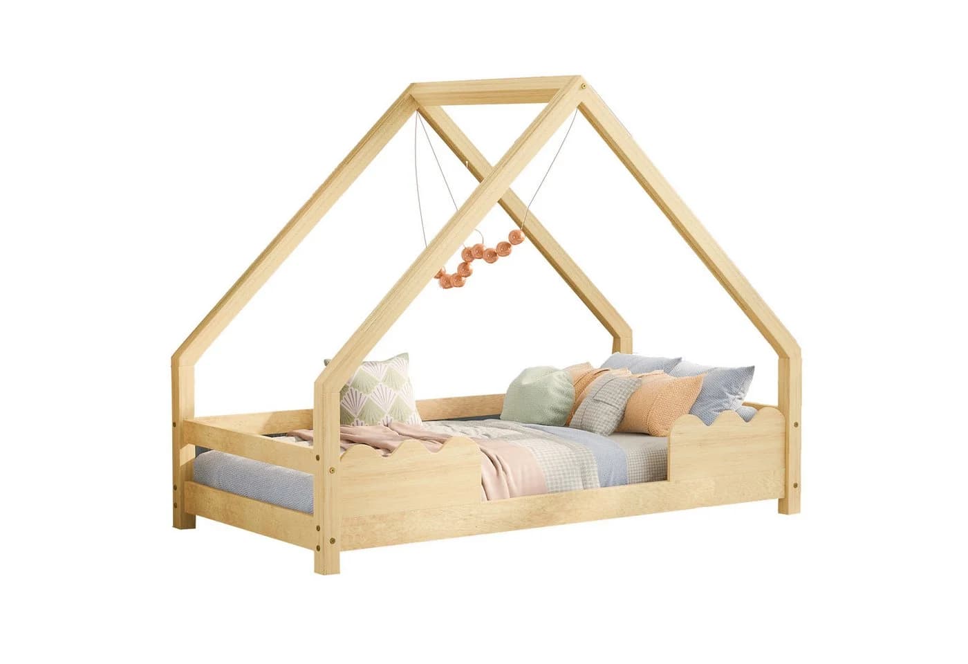 REDOM Kinderbett Jugendbett Kiefernholz mit Rausfallschutz - Bild 5