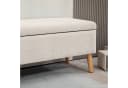 REDOM Polsterbank Beige Gummiholz mit Stauraum Bild 3
