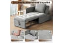 REDOM Schlafsofa 3-in-1 mit verstellbarer Rückenlehne Grau Leinenstoff Bild 3