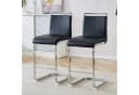 REDOM Barhocker 2er-Set Schwarz Kunstleder Metall Bild 1
