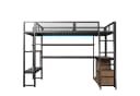 REDOM Hochbett Metall-Gaming mit LED-Beleuchtung & Schreibtisch Bild 5