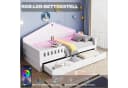 REDOM Kinderbett mit LED-Licht & Schubladen weiß/grau Bild 1