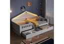 REDOM Kinderbett mit LED-Licht & Schubladen weiß/grau Bild 2