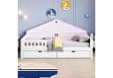 REDOM Kinderbett mit LED-Licht & Schubladen weiß/grau Bild 3