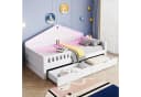 REDOM Kinderbett mit LED-Licht & Schubladen weiß/grau Bild 4