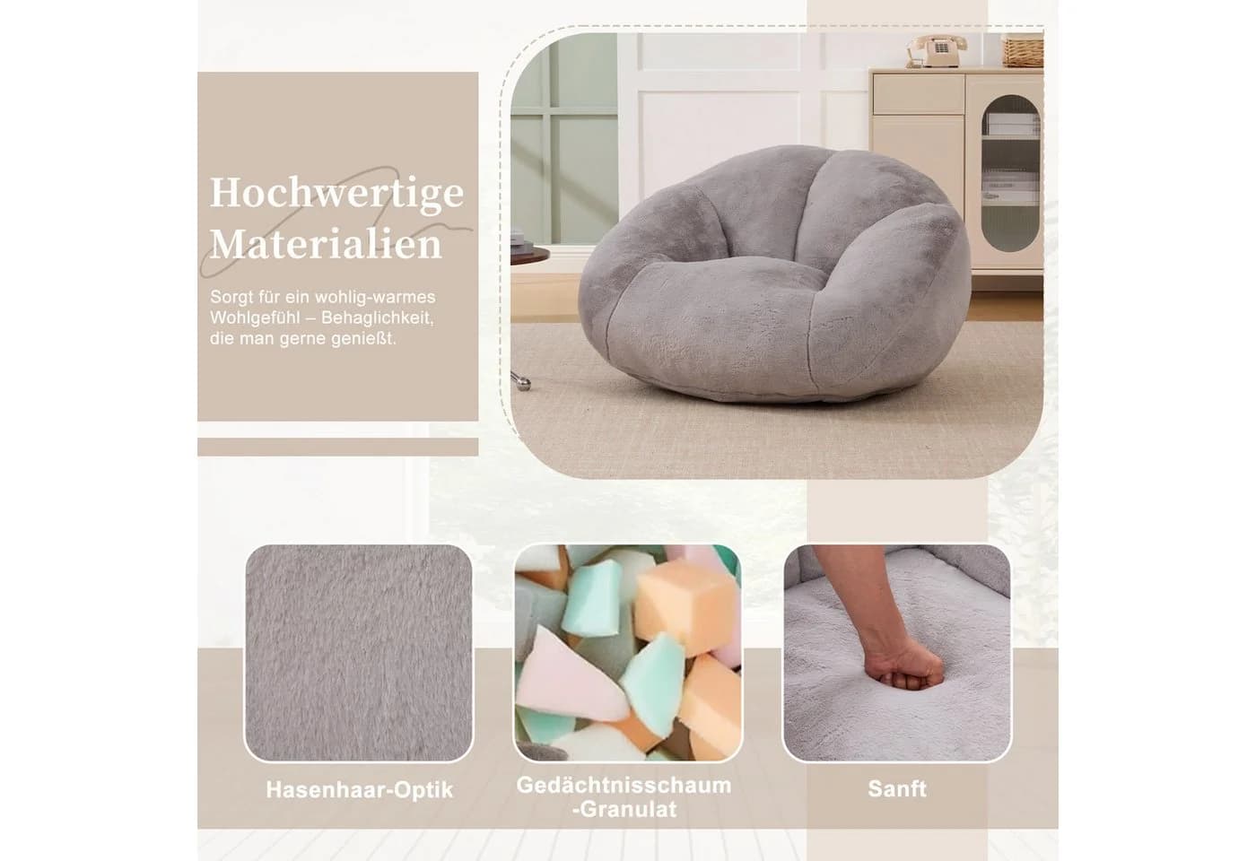 REDOM Sitzsack Einzelsofa weicher Sitz Memory-Schaum - Bild 4
