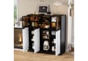REDOM Küchenbuffet Buffet & Hochschrank mit LED-Beleuchtung Schwarz Weiß Bild 3