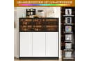 REDOM Küchenbuffet Buffet & Hochschrank mit LED-Beleuchtung Schwarz Weiß Bild 5