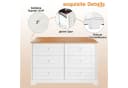 REDOM Sideboard Kommode Weiß/Natur 6 Schubladen Retro Landhaus Bild 5