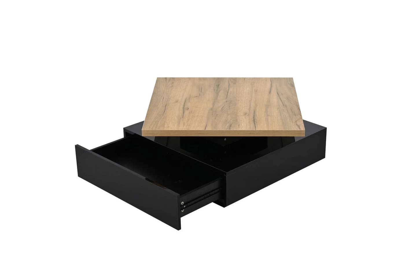 REDOM Couchtisch 70x70 cm mit drehbarer Platte und Stauraum - Bild 5