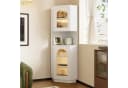 REDOM Vitrine Eckschrank Weiß mit Beleuchtung Bild 5