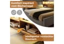 REDOM Polsterbett Stauraumbett mit LED-Beleuchtung und USB-Anschlüssen Grau Bild 4