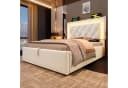 REDOM Polsterbett Beige mit LED, USB-C & Bettkasten Bild 1