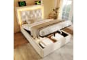 REDOM Polsterbett Beige mit LED, USB-C & Bettkasten Bild 3