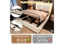 REDOM Polsterbett Beige mit LED, USB-C & Bettkasten Bild 5