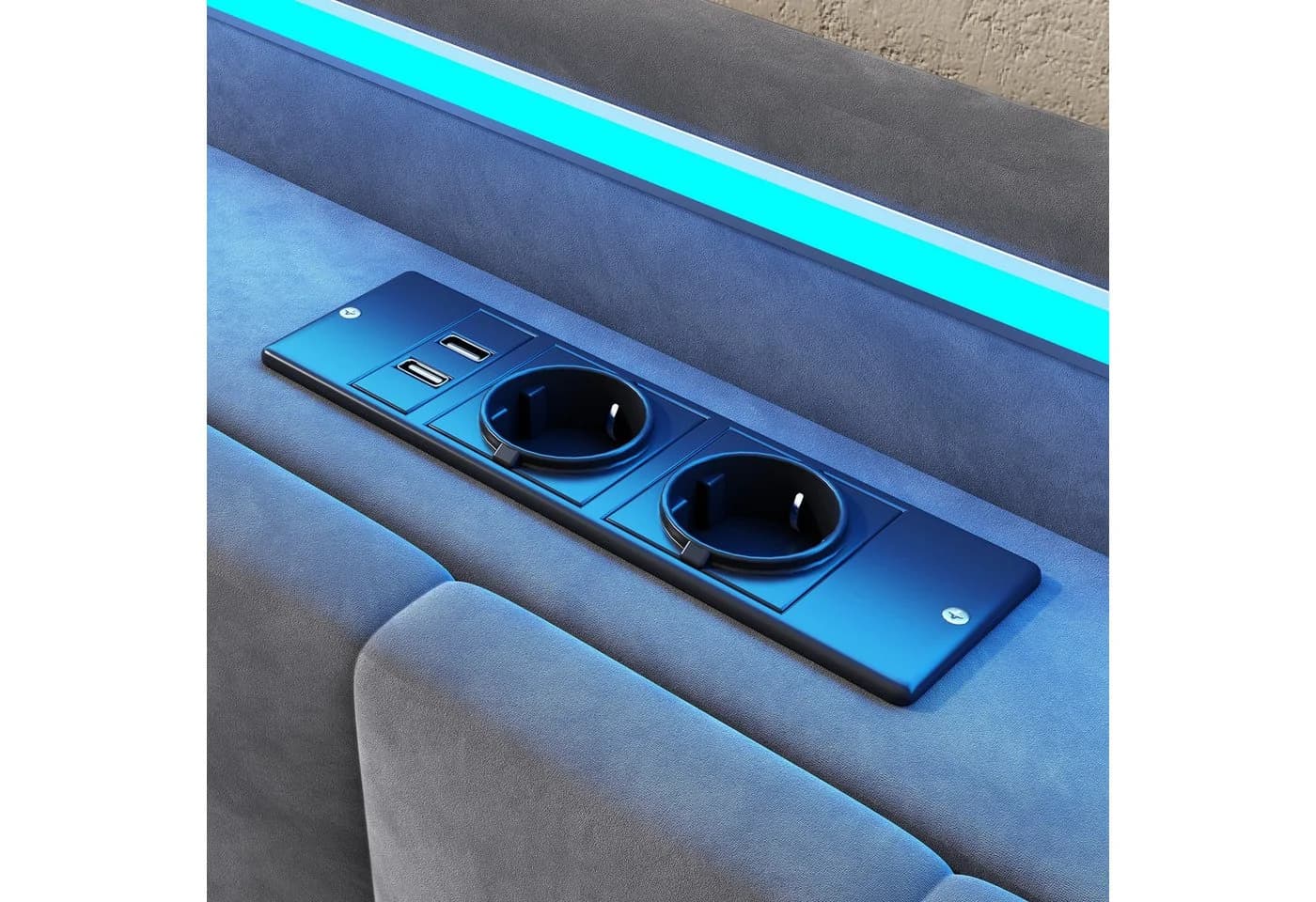 REDOM Polsterbett 140x200 cm LED USB Hydraulischer Bettkasten Samt - Bild 5