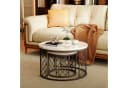 REDOM Couchtisch-Set 2er, Beistelltisch, Marmoroptik, Metallgestell Bild 1