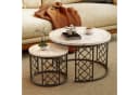 REDOM Couchtisch-Set 2er, Beistelltisch, Marmoroptik, Metallgestell Bild 2