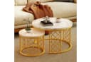 REDOM Couchtisch-Set, Beistelltisch für Schlafzimmer und Balkon, Marmoroptik, 2er-Set Bild 3