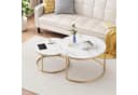 REDOM Couchtisch-Set 2er, Beistelltisch für Schlafzimmer Balkon, Marmoroptik Bild 2